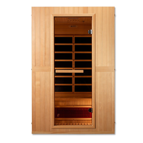 Image of Maxxus "Serenity" Dual Tech 2 person Low EMF FAR Infrared Sauna Canadian Hemlock