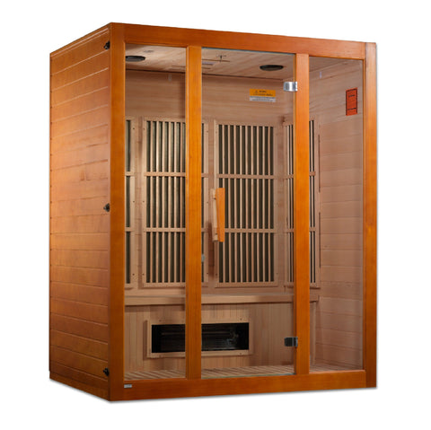 Image of Maxxus "Alpine" Dual Tech 3 person Low EMF FAR Infrared Sauna Canadian Hemlock