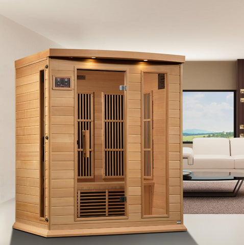 Image of Maxxus 3 Person Near Zero EMF FAR Infrared Sauna - Canadian Hemlock